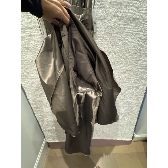 Teri Jon By Rickie Freeman Size 8 Bronze Taupe Evening Gown Mermaid Designer - Picture 13 of 14